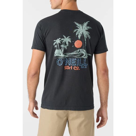 O'Neill Men's T-Shirt Hideaway Short Sleeve Crewneck Tee in Dark Charcoal - Picture 3 of 6